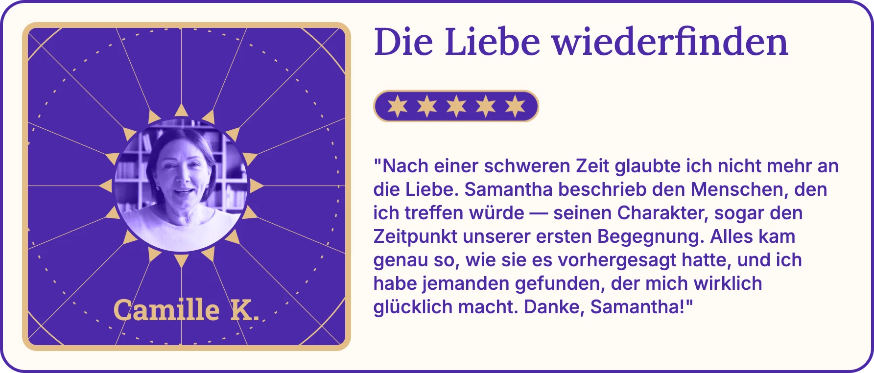 Zufriedene AstroNow-Kundin 3 nach einer Wahrsagungs-Sitzung