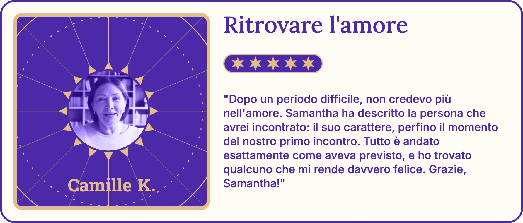 Cliente soddisfatta di AstroNow 3 dopo una consulenza di cartomanzia