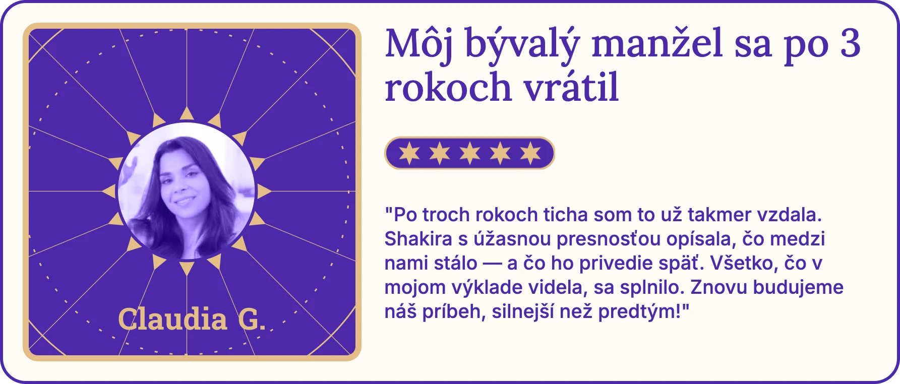 Spokojná klientka AstroNow 2 po veštbnej konzultácii